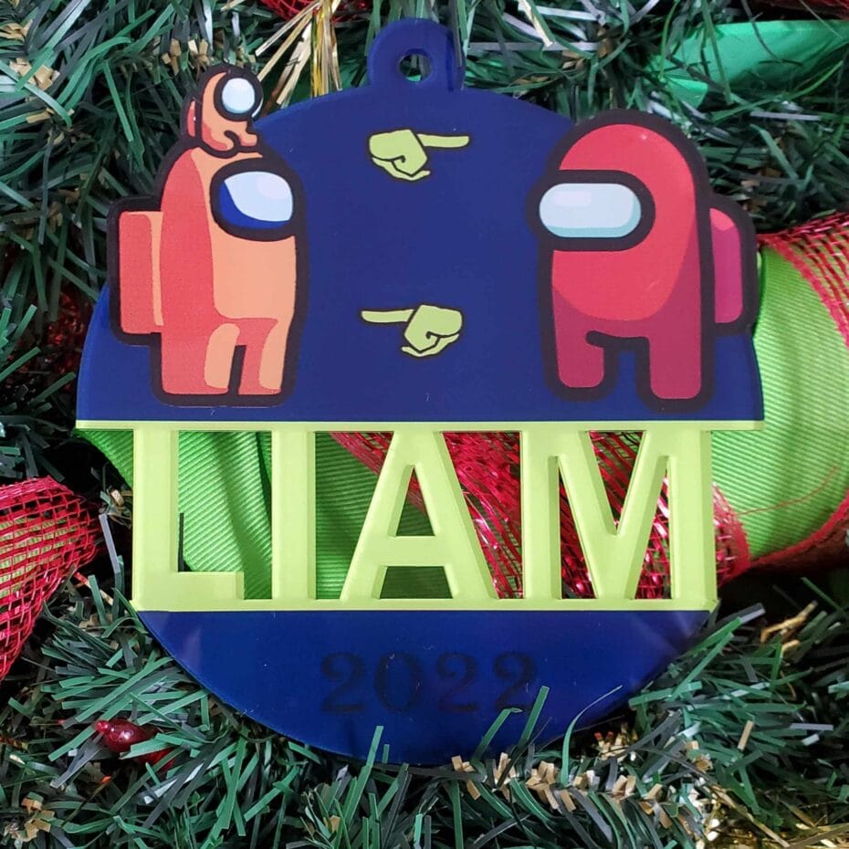 Among Us Ornament Dad's Wooden Garage