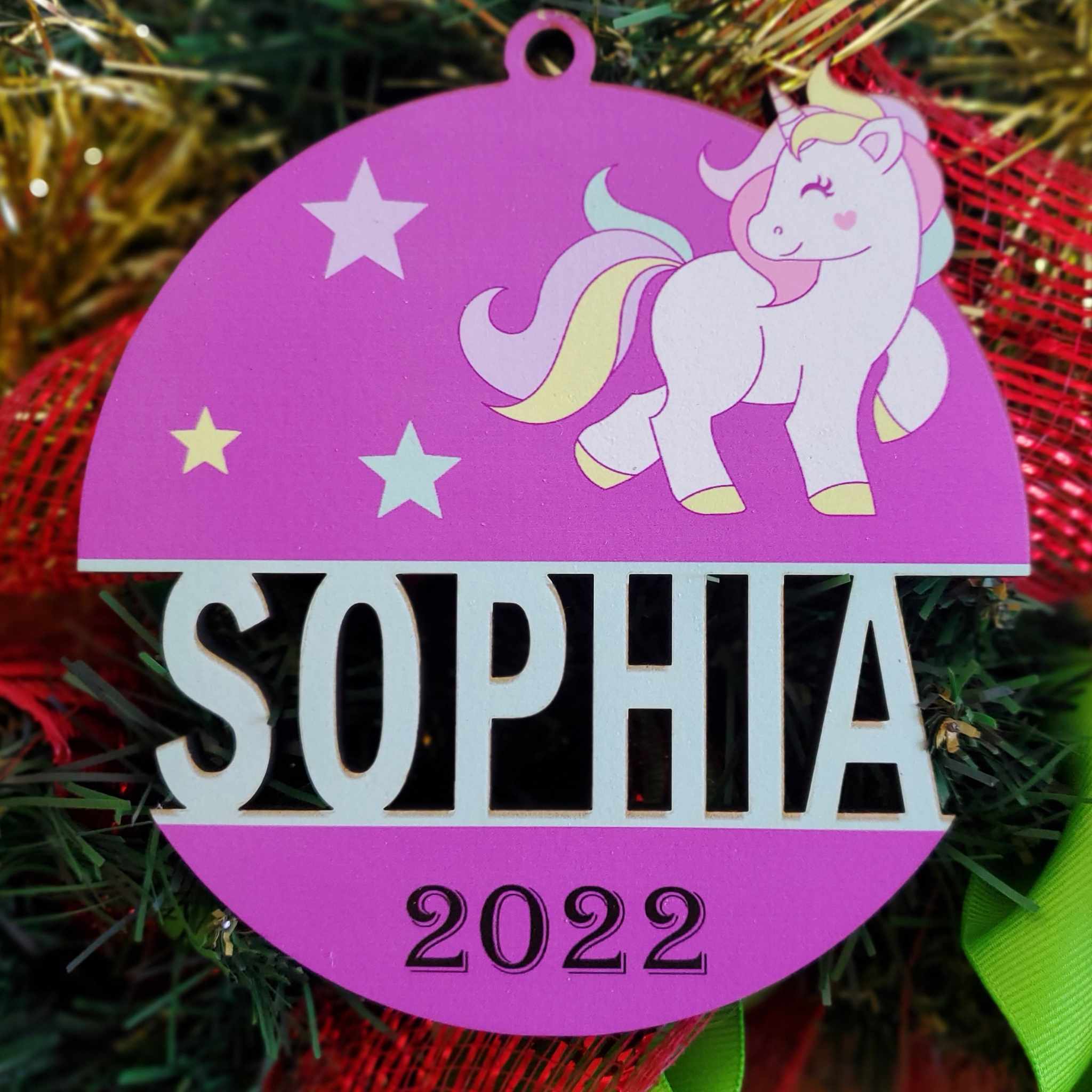 Unicorn Ornament Dad's Wooden Garage