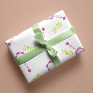 Pink Magnifying Glass Wrapping Paper