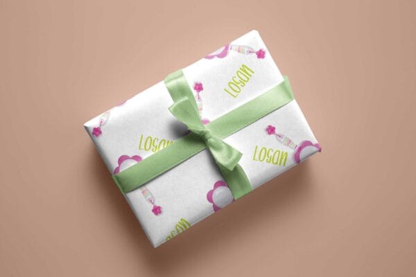 Pink Magnifying Glass Wrapping Paper