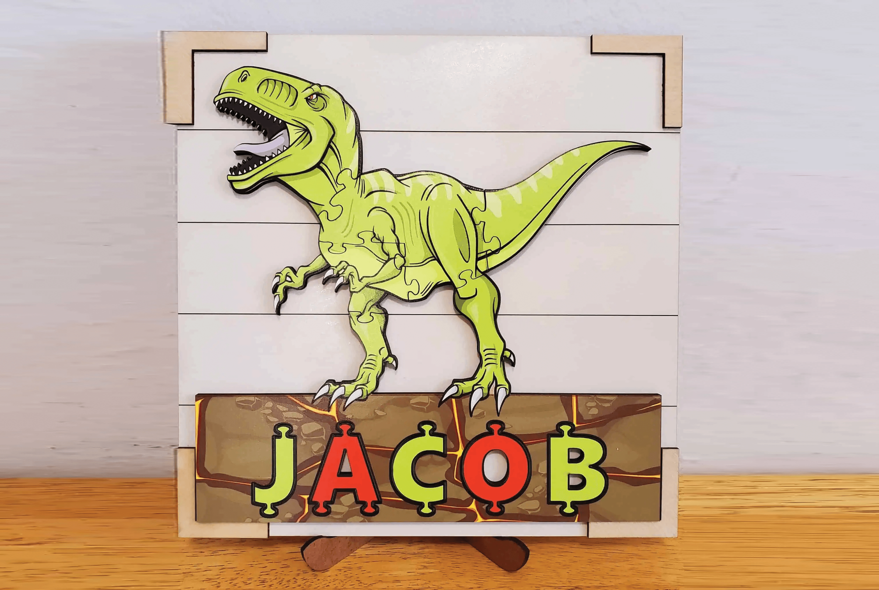 Personalized dinosaur name puzzle