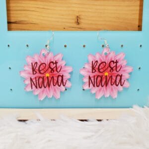 Pink Flower Earrings