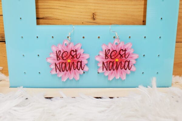 Pink Flower Earrings