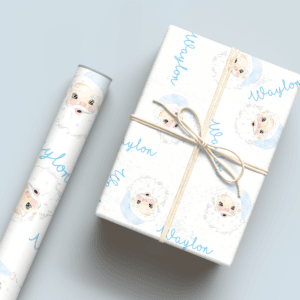 Blue Santa Wrapping Paper
