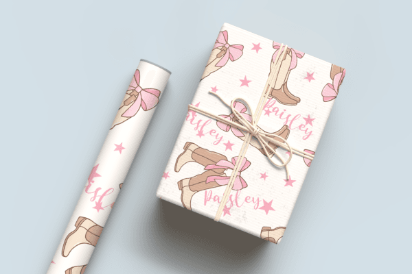 Boots and Bows Wrapping Paper