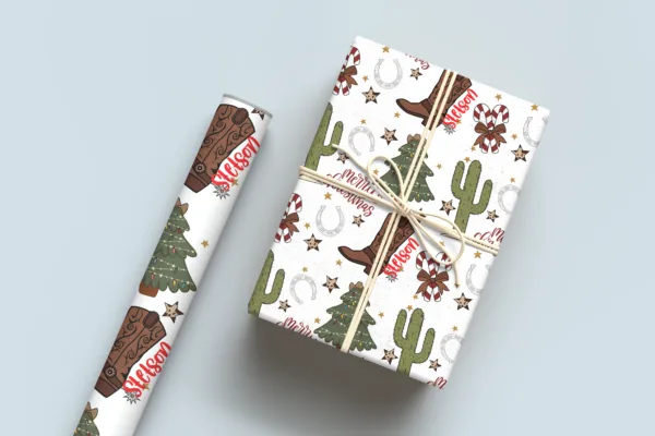 Christmas tree and Boot Wrapping Paper