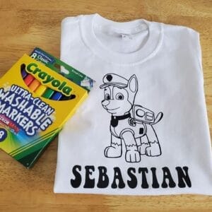 Chase – Paw Patrol Coloring Shirt