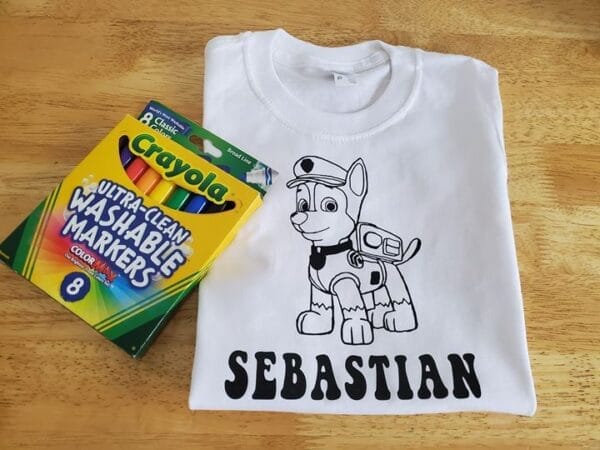 Chase – Paw Patrol Coloring Shirt