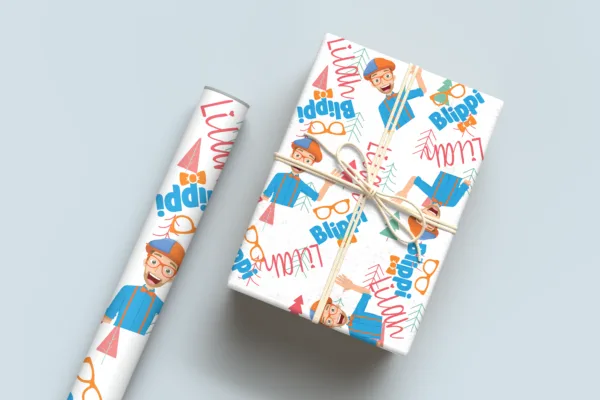 Christmas Blippi Wrapping Paper