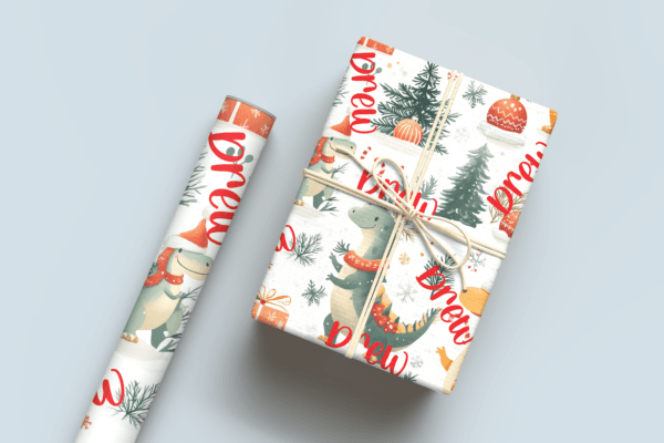 Christmas Dino 5 Wrapping Paper