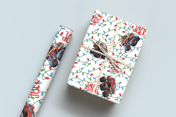Christmas Monster Truck Wrapping Paper
