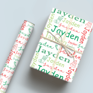 Christmas Name Collage Wrapping Paper