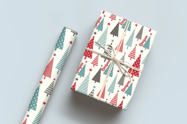 Christmas Tree Shapes Wrapping Paper