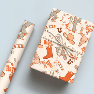Christmas Western Cream Wrapping Paper