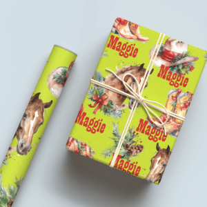 Christmas Western Green Wrapping Paper