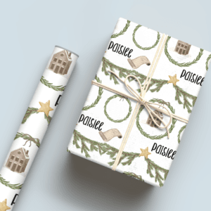 Christmas Wreath Wrapping Paper