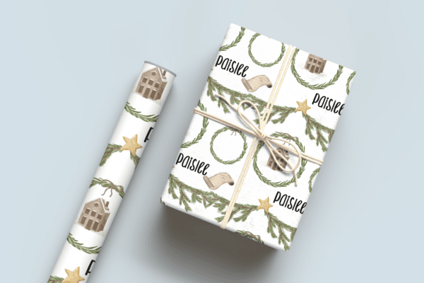 Christmas Wreath Wrapping Paper