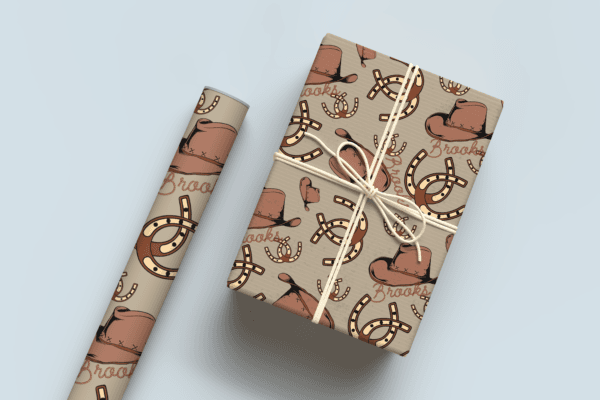 Cowboy hat and Horseshoe Wrapping Paper