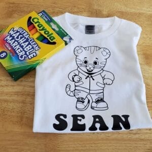 Daniel Tiger Coloring Shirt
