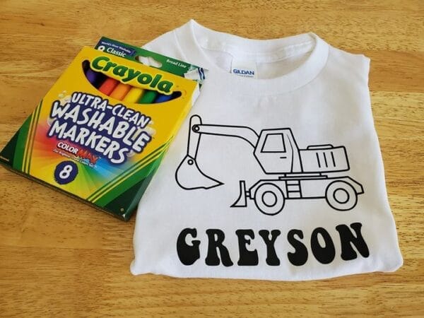 Excavator Coloring Shirt
