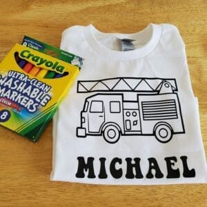 Firetruck Coloring Shirt