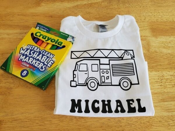Firetruck Coloring Shirt