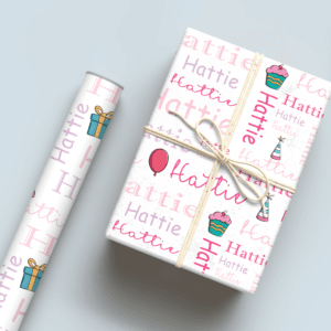 Girl Name Birthday Wrapping Paper
