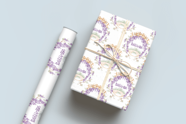 Grand Millennial Purple Wrapping Paper