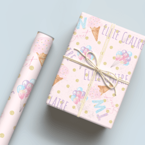 Ice Cream Pastel Birthday Wrapping Paper