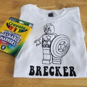 Lego Cpt. America Coloring Shirt