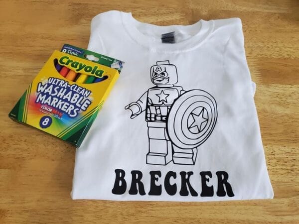 Lego Cpt. America Coloring Shirt