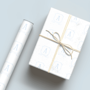 Light Blue Crest Wrapping Paper