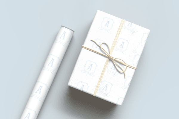 Light Blue Crest Wrapping Paper
