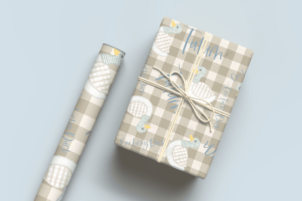 Lucky Duck Grays Wrapping Paper