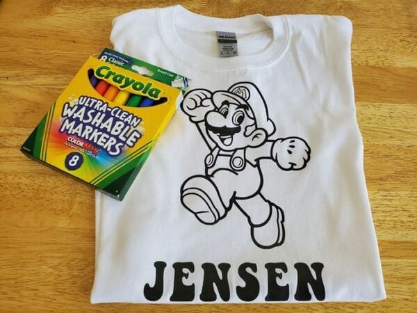 Mario Coloring Shirt
