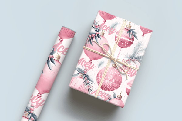 Pink Ornaments Wrapping Paper