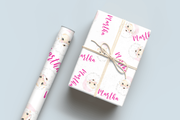 Pink Santa Wrapping Paper