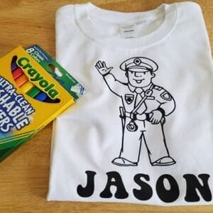 Police Man Coloring Shirt