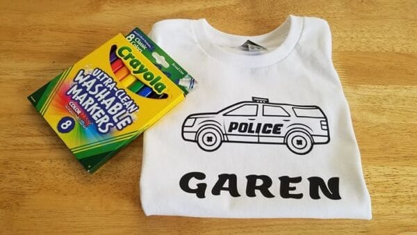 Police SUV Coloring Shirt