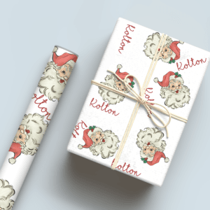 Red Santa Vintage Wrapping Paper