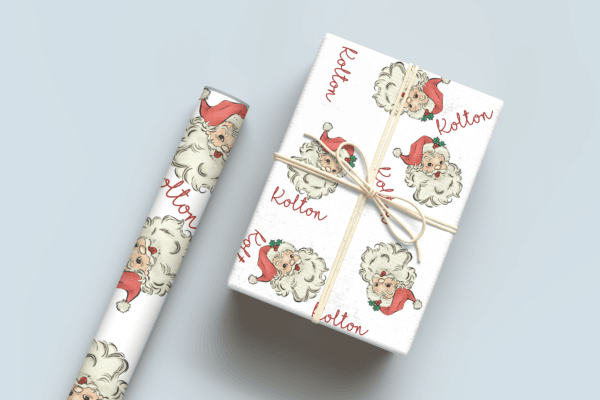 Red Santa Vintage Wrapping Paper