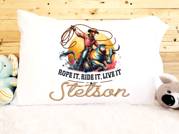 Rope it – bull rider Pillow Case
