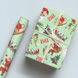 Santa Sleigh Wrapping Paper