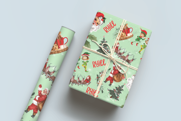 Santa Sleigh Wrapping Paper