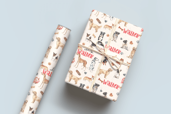 Watercolor Dogs Wrapping Paper