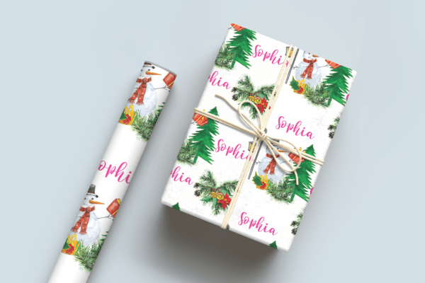 Watercolor Snowman Wrapping Paper