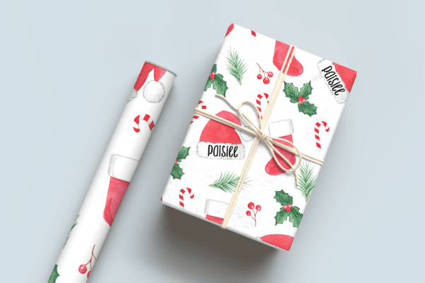 Watercolor Stocking Wrapping Paper
