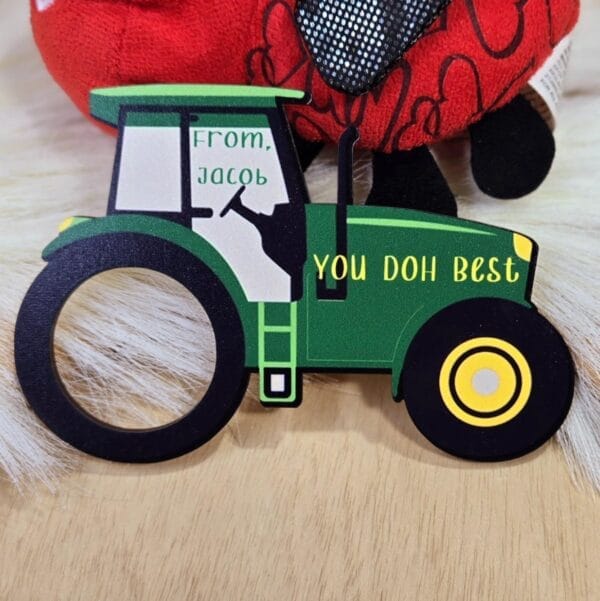 Green Tractor Play-Doh Valentine - Image 3