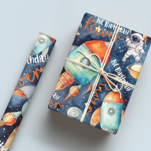 Outer Space Birthday Wrapping Paper