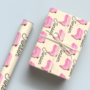 Pink Boot Wrapping Paper